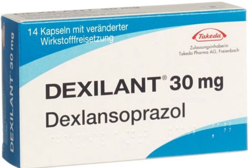 Commande Dexilant - illustration du médicament et d'un clic de souris