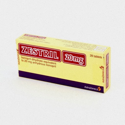 Commande Zestril - illustration de comprimés et boîte de Zestril
