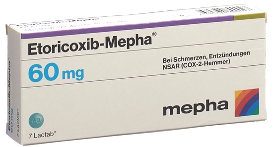 Etoricoxib boîtes et comprimés pour anti-inflammatoire